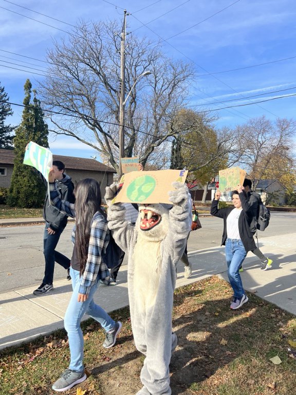 Westmount students with posters