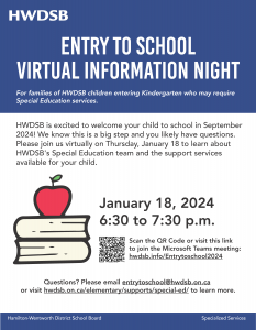 entry to school info night