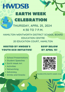 flyer for hwdsb earth week event